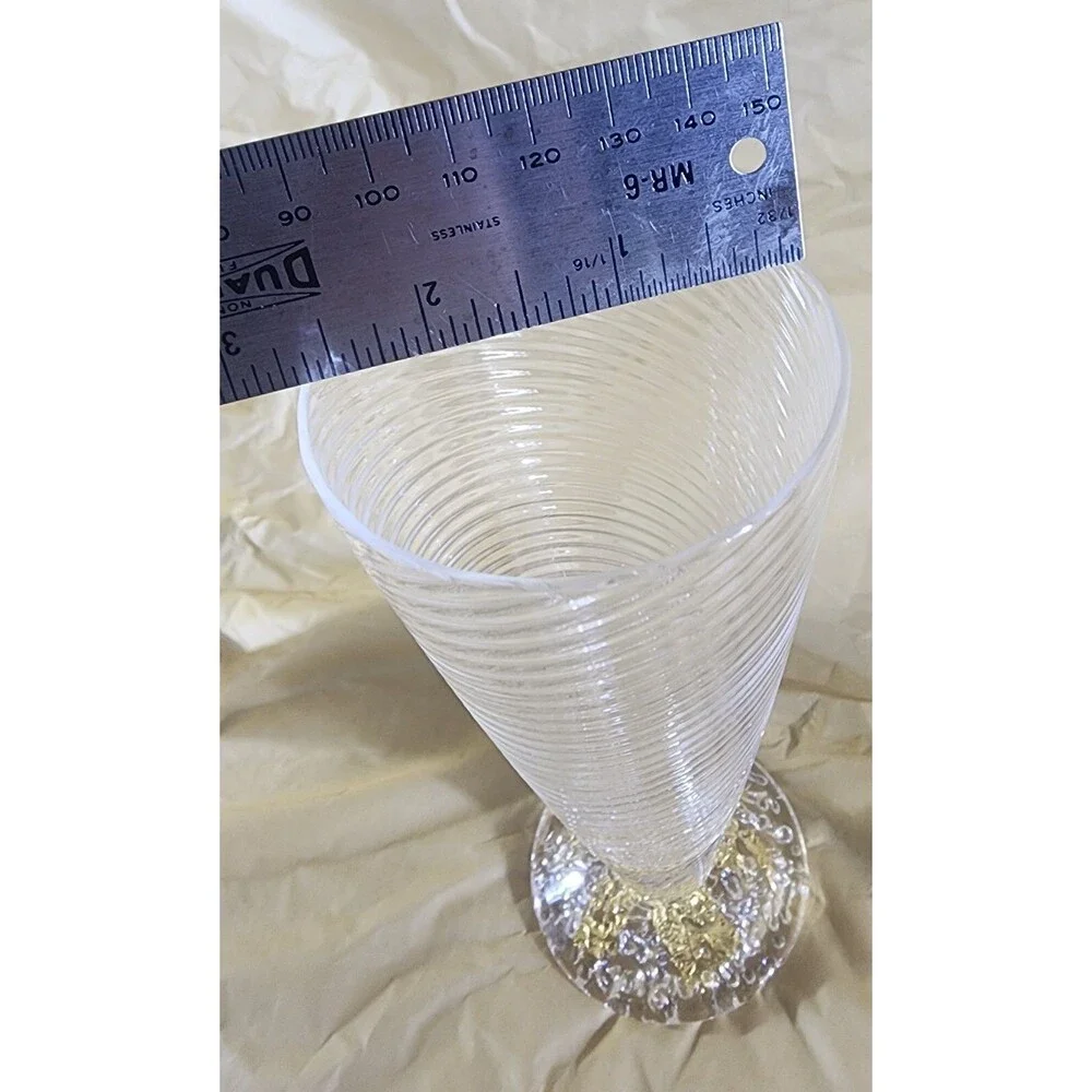 TOM STOENNER Drinkware - Gold & Swirl ~ Hand Blown Glass